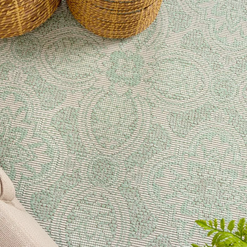 In- & Outdoor Teppich Rund - Summer Oriental Mint