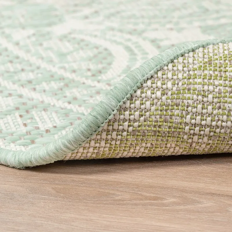 In- & Outdoor Teppich Rund - Summer Oriental Mint