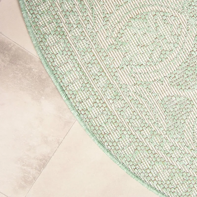 In- & Outdoor Teppich Rund - Summer Oriental Mint