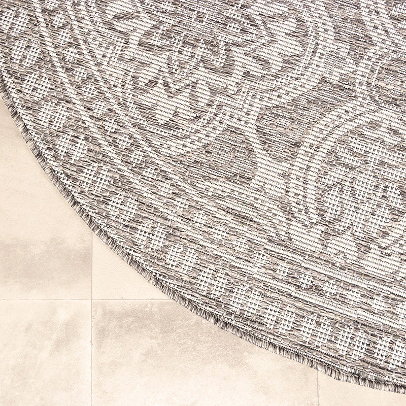 In- & Outdoor Teppich Rund - Summer Oriental Hellgrau