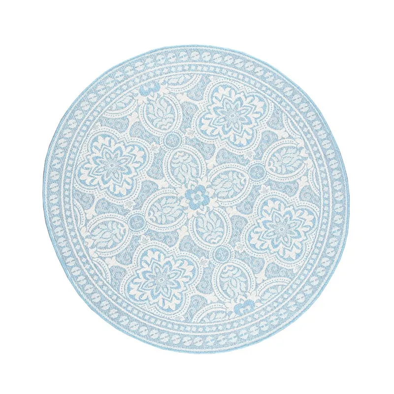 In- & Outdoor Teppich Rund - Summer Oriental Hellblau