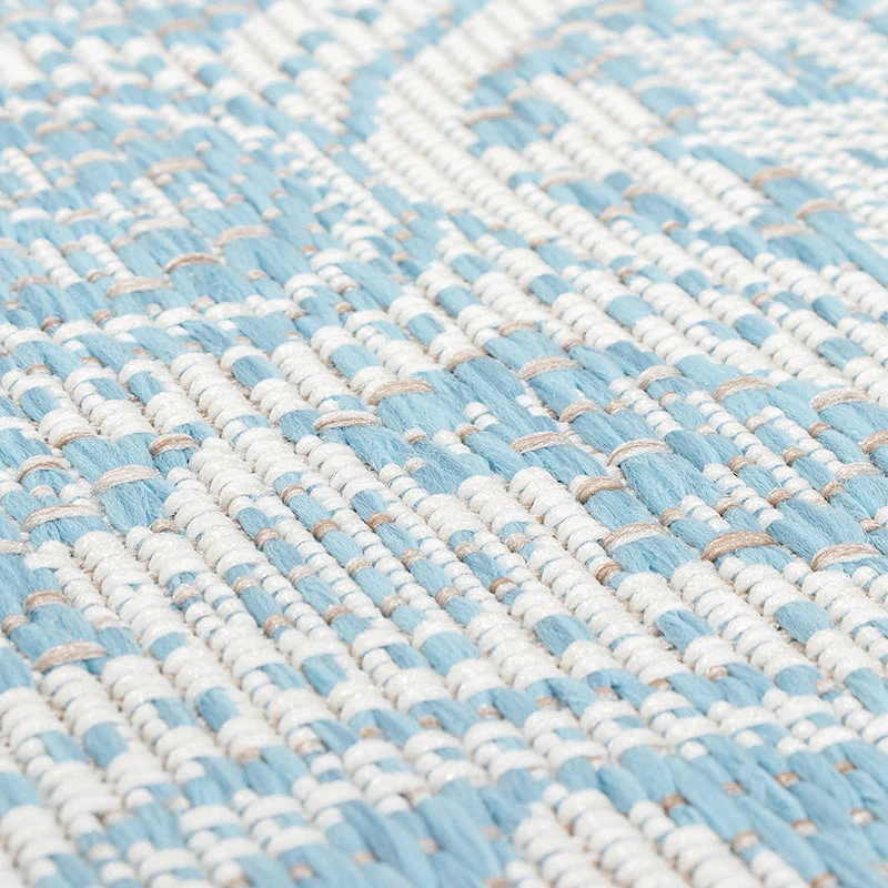 In- & Outdoor Teppich Rund - Summer Oriental Hellblau