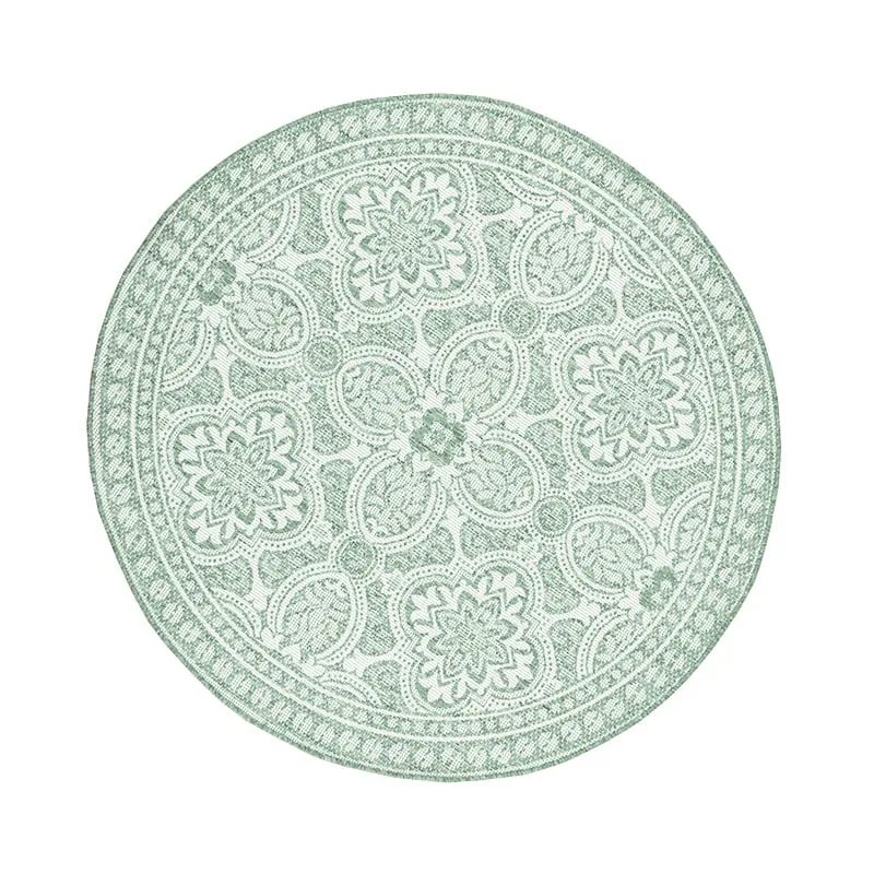 In- & Outdoor Teppich Rund - Summer Oriental Grün