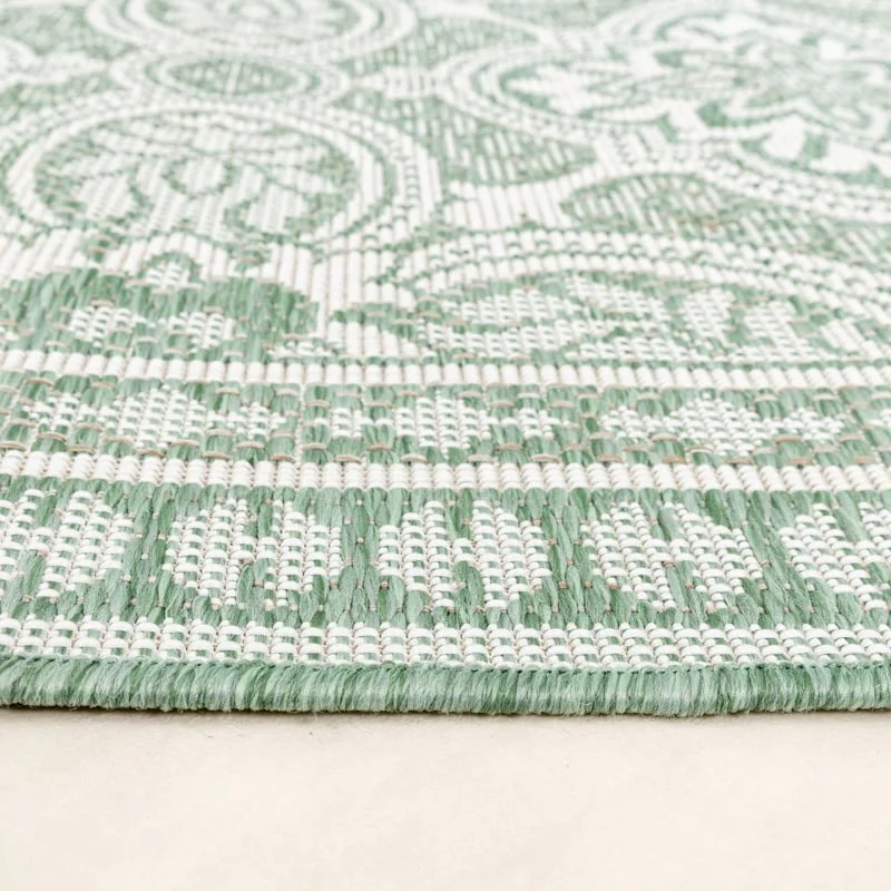 In- & Outdoor Teppich Rund - Summer Oriental Grün