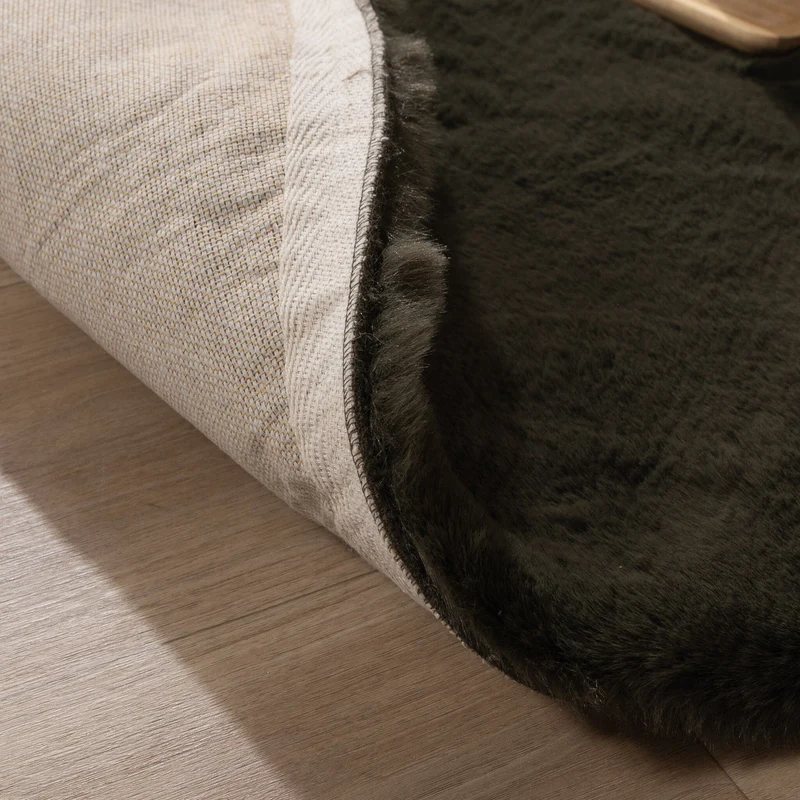 Hochflor Teppich Rund - Comfy Supreme Grün