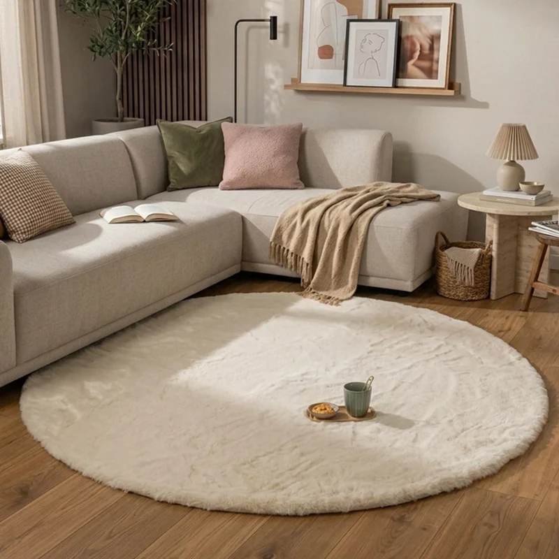 Hochflor Teppich Rund - Comfy Supreme Creme