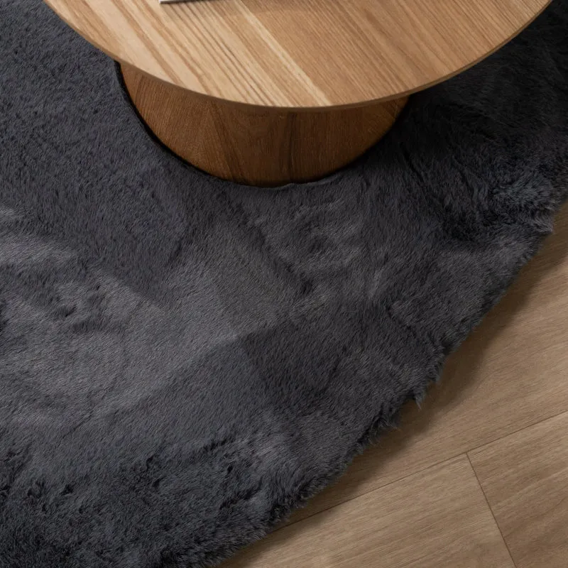 Hochflor Teppich Rund - Comfy Supreme Anthrazit
