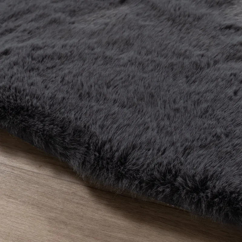Hochflor Teppich Rund - Comfy Supreme Anthrazit