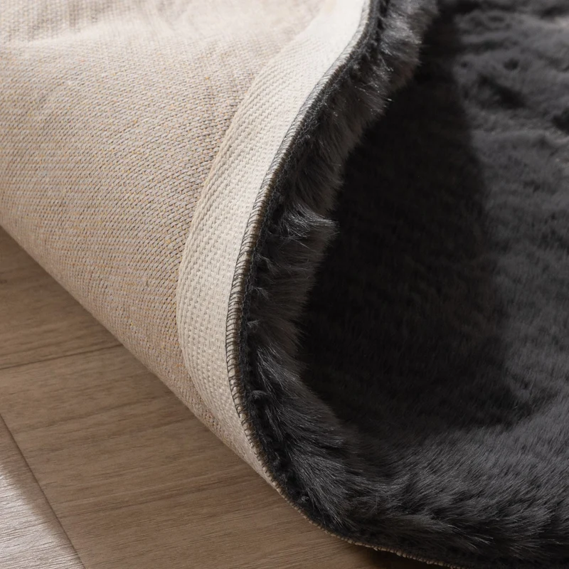 Hochflor Teppich Rund - Comfy Supreme Anthrazit