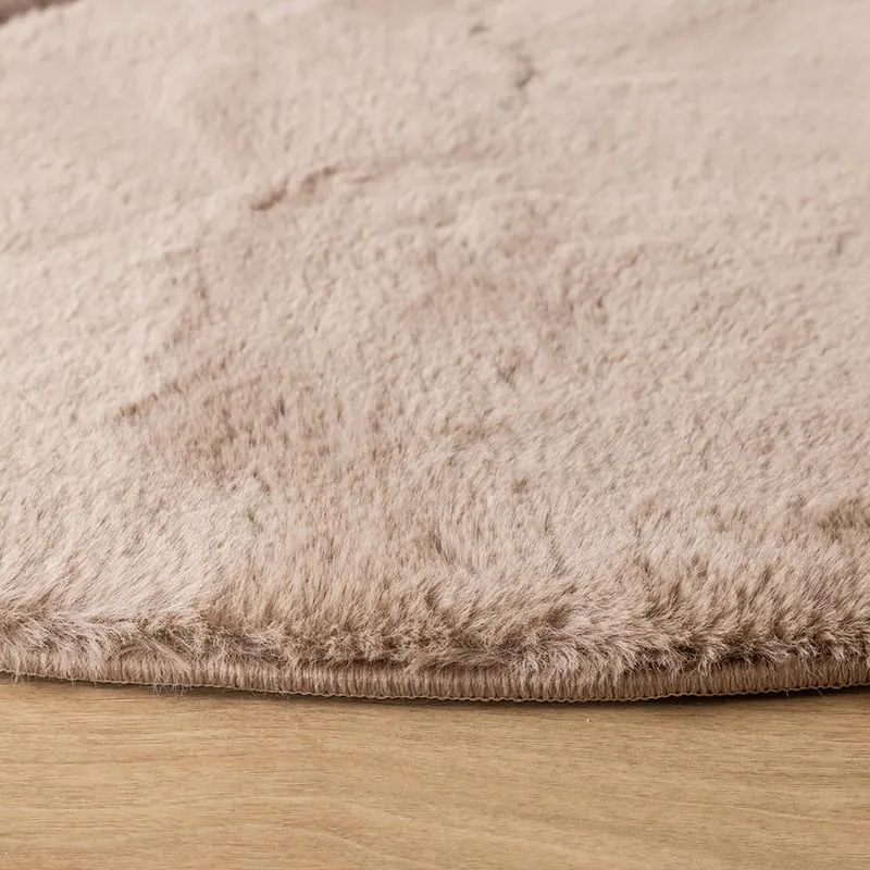 Hochflor Teppich Rund - Carvy Arches Taupe