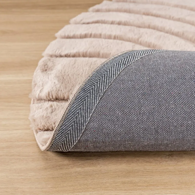Hochflor Teppich Rund - Carvy Arches Taupe