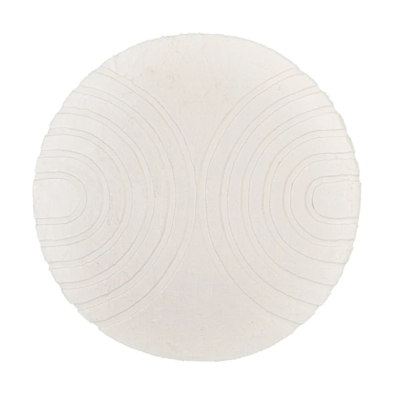 Hochflor Teppich Rund - Carvy Arches Creme