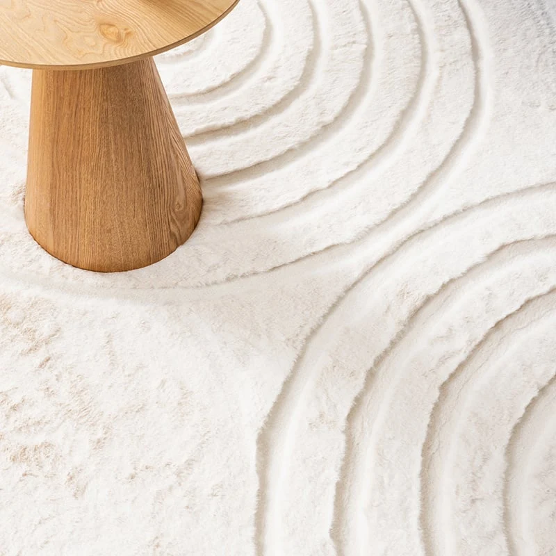 Hochflor Teppich Rund - Carvy Arches Creme