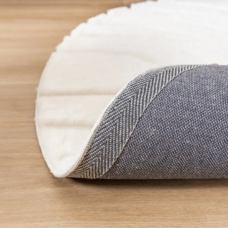 Hochflor Teppich Rund - Carvy Arches Creme