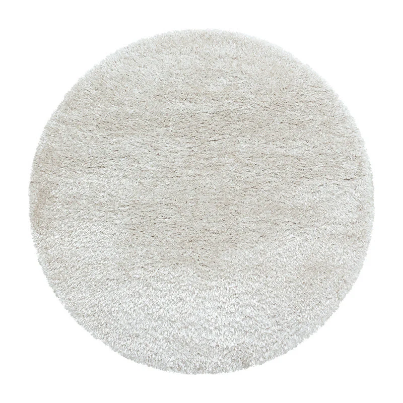 Hochflor Teppich Rund - Blushy Creme Weiß