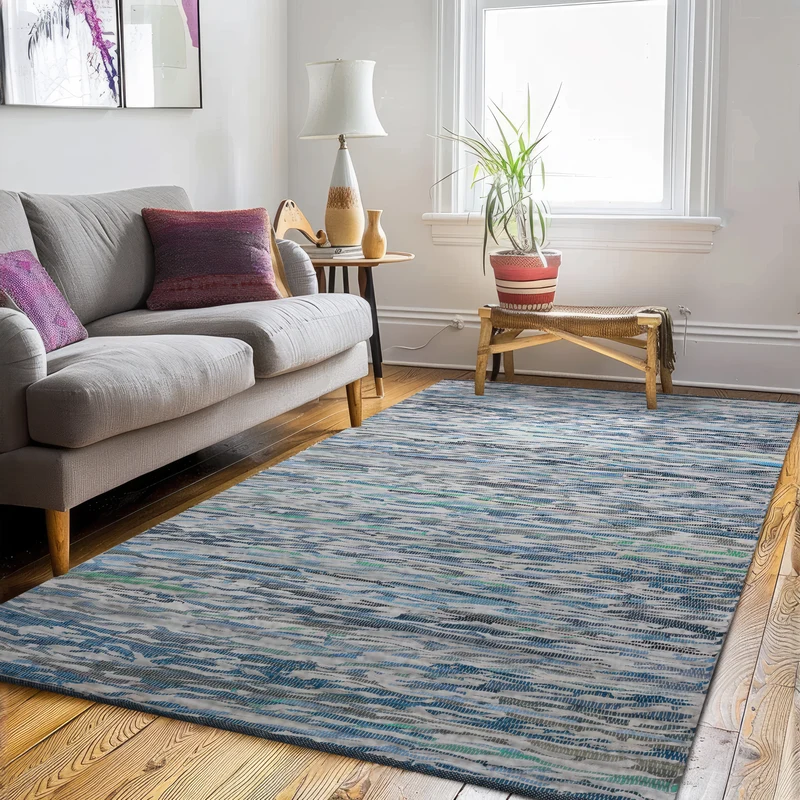 MY-RUG Chindi "Rajesh", hergestellt aus Baumwollresten, handgewebt