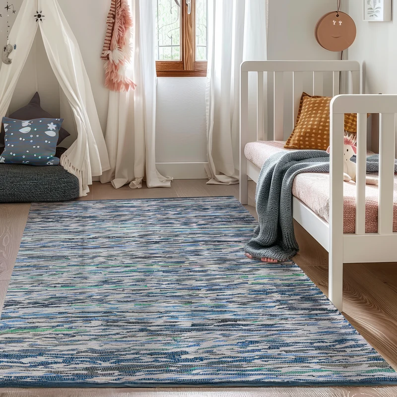 MY-RUG Chindi "Rajesh", hergestellt aus Baumwollresten, handgewebt
