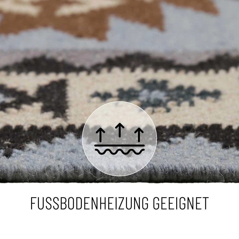 Kelim Teppich Hellblau aus Wolle "Blancard" Green Looop