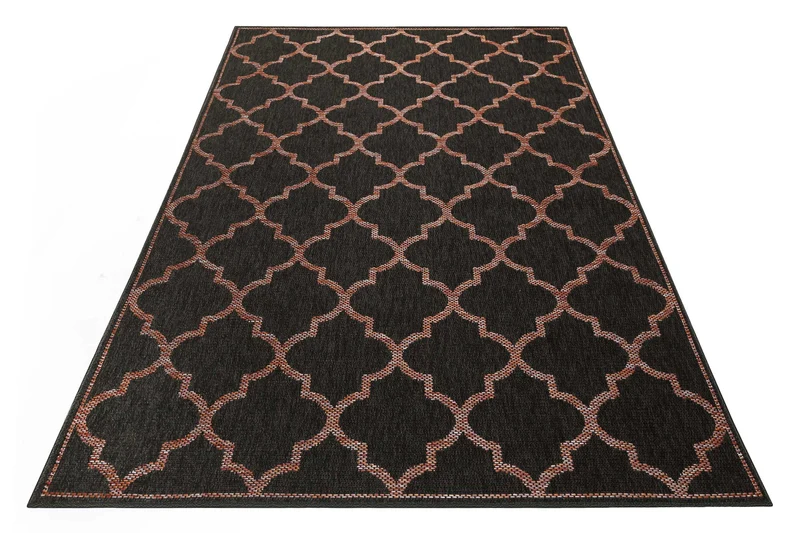 Outdoor Teppich Anthrazit Rot "Gleamy" WECONhome