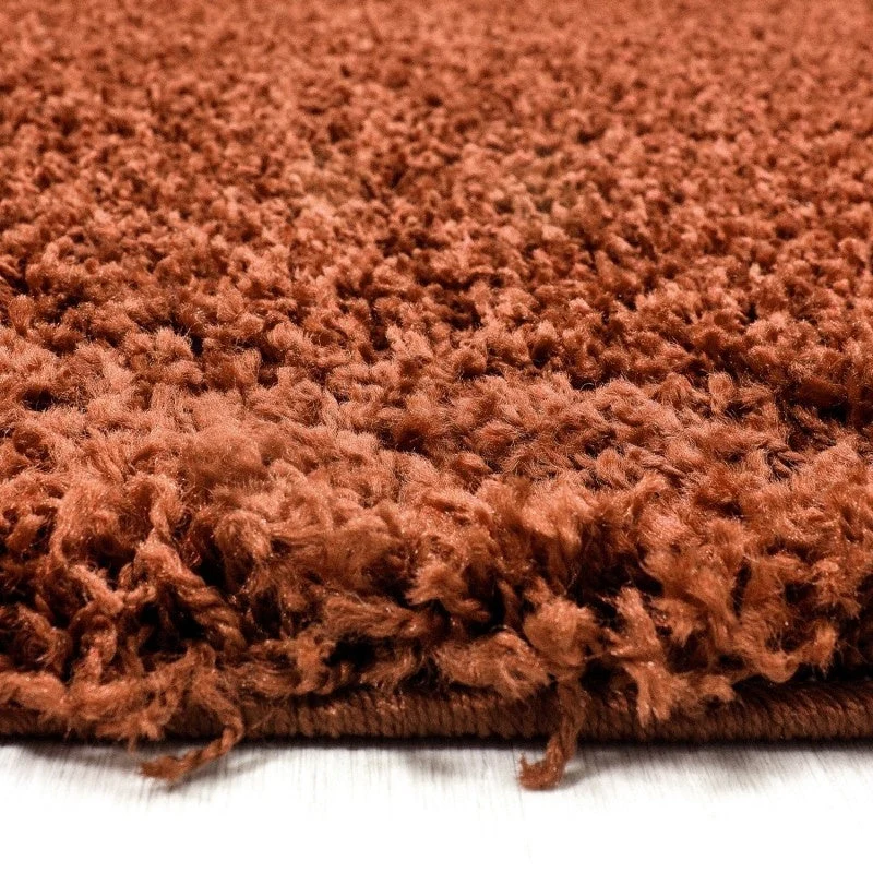 Hochflor Teppich Rund - Life Terracotta