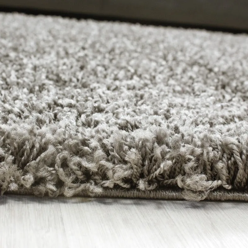 Hochflor Teppich Rund - Life Taupe