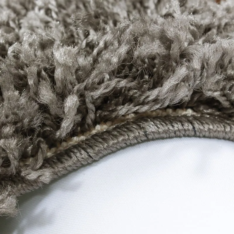 Hochflor Teppich Rund - Life Taupe