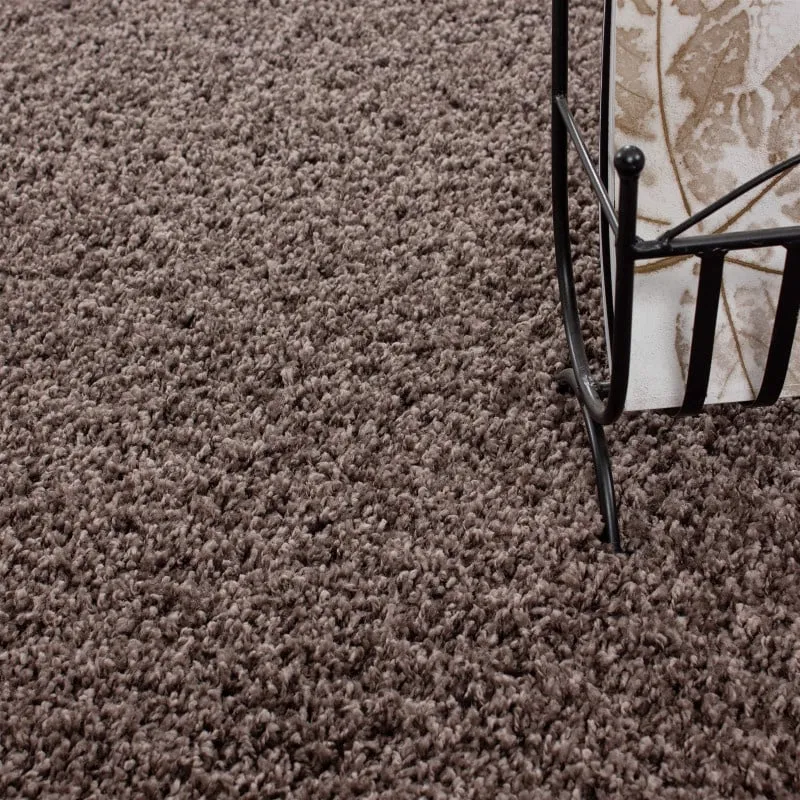 Hochflor Teppich Rund - Life Taupe