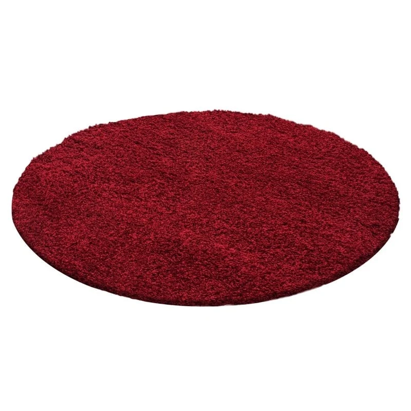Hochflor Teppich Rund - Life Rot