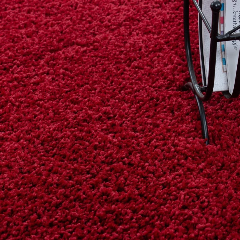 Hochflor Teppich Rund - Life Rot
