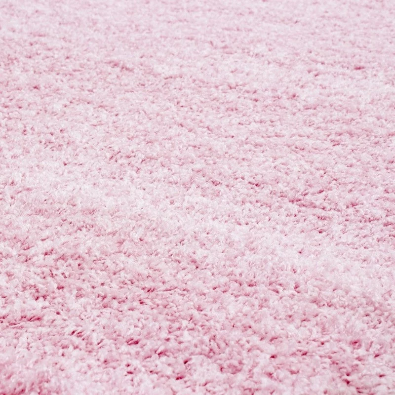 Hochflor Teppich Rund - Life Rosa