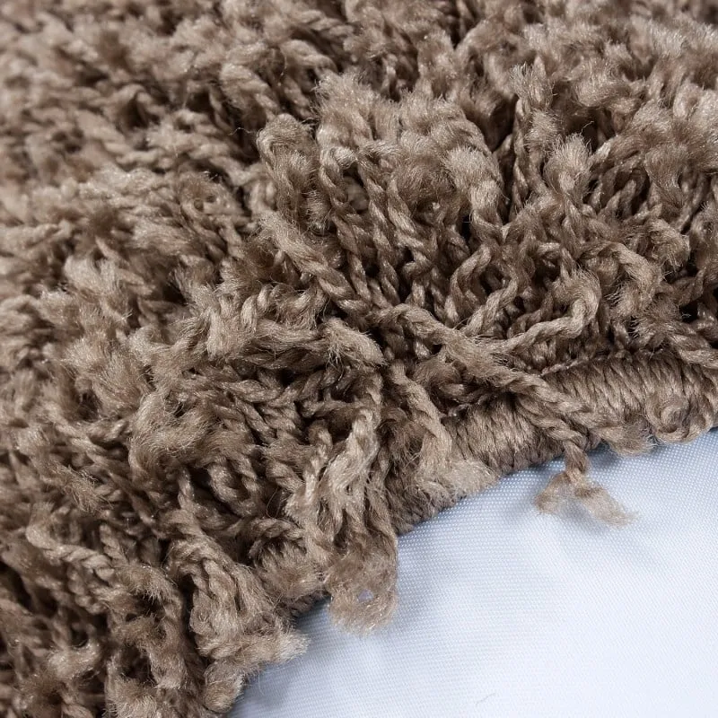 Hochflor Teppich Rund - Life Hellbraun
