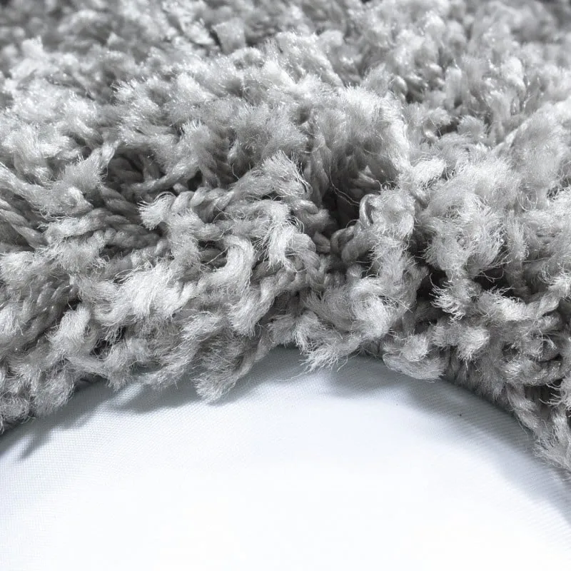 Hochflor Teppich Rund - Life Hellgrau