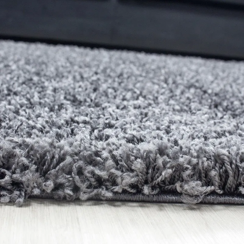 Hochflor Teppich Rund - Life Grau