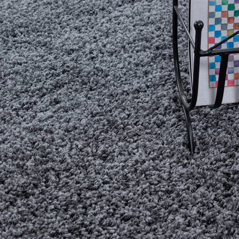 Hochflor Teppich Rund - Life Grau