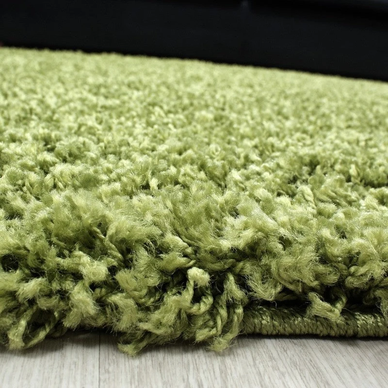 Hochflor Teppich Rund - Life Grün