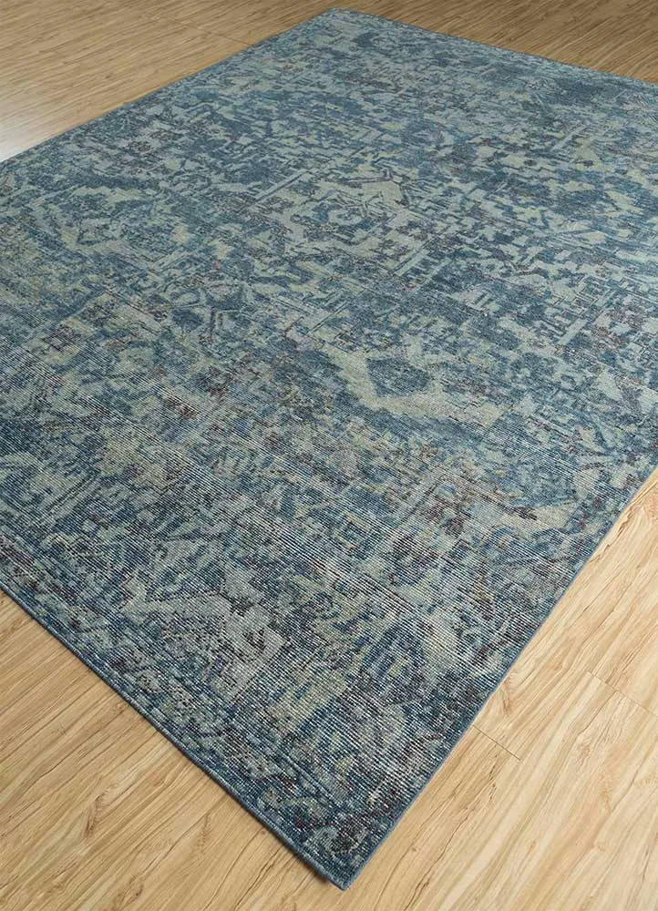 Wollteppich - 240 x 300 cm - blau