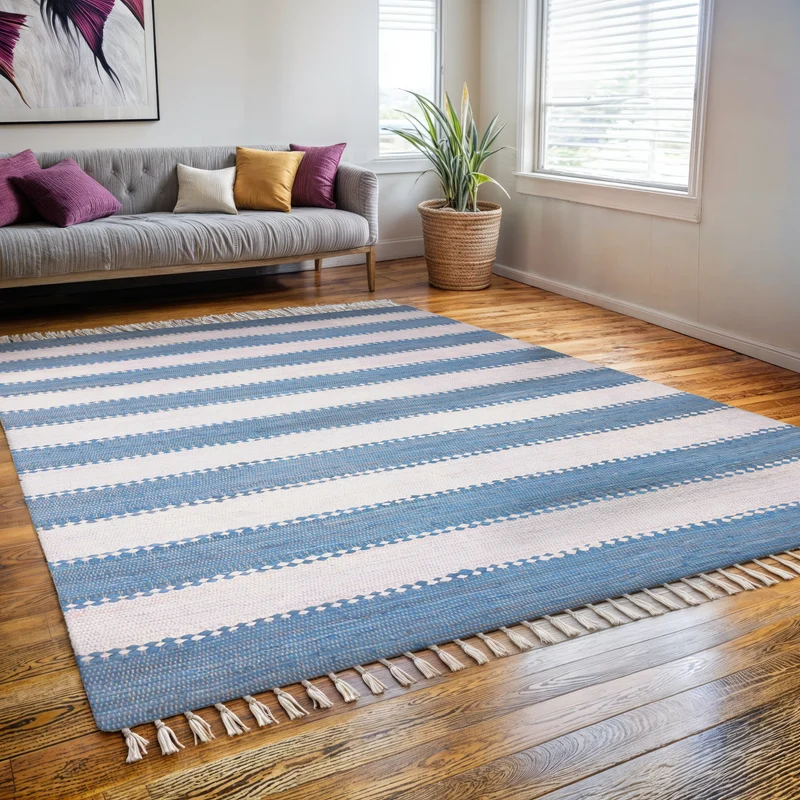 MY-RUG Chindi "Aarav",Fleckerl Teppich, hergestellt aus Baumwollresten, handgewebt