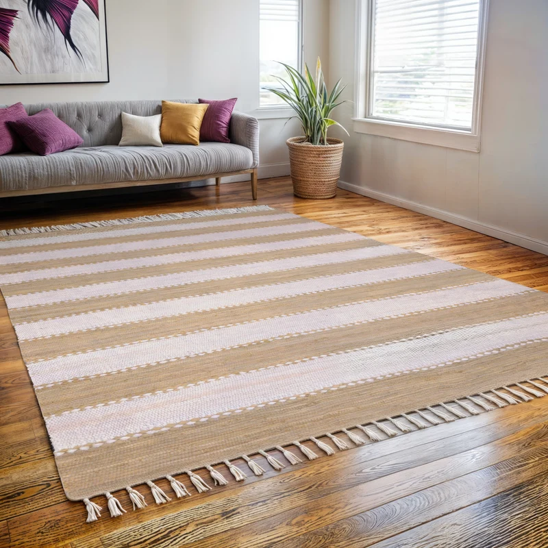 MY-RUG Chindi "Aarav",Fleckerl Teppich, hergestellt aus Baumwollresten, handgewebt