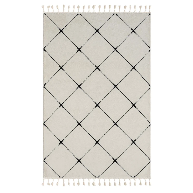 MY-RUG "Vilma", Hochflor-Teppich mit Rautenmuster