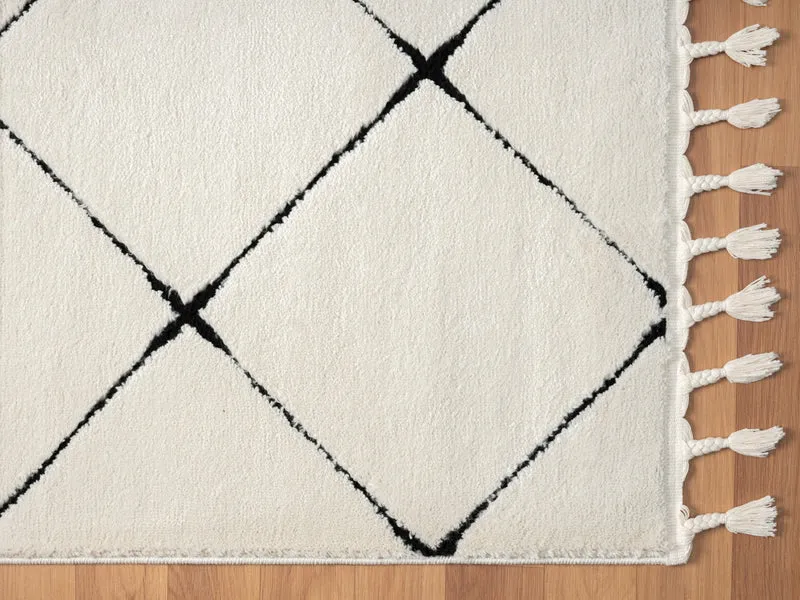 MY-RUG "Vilma", Hochflor-Teppich mit Rautenmuster
