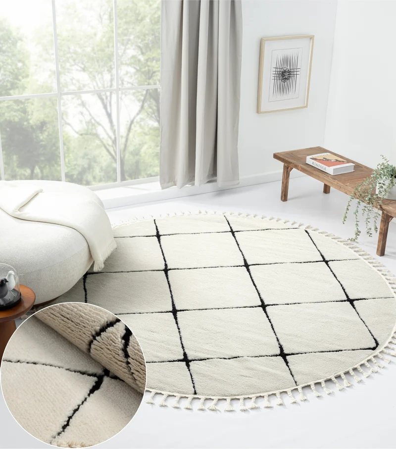 MY-RUG "Vilma", Hochflor-Teppich mit Rautenmuster