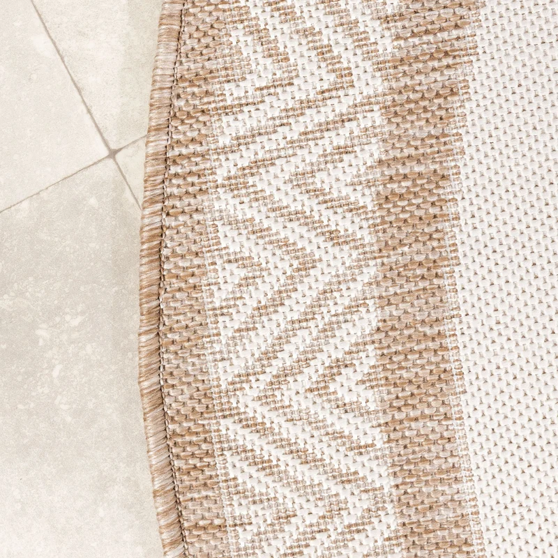 Garten Teppich Rund - Nusa Medallion Beige Creme