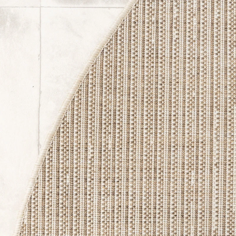 In- & Outdoor Jute Teppich Rund - Nomad Melange Creme