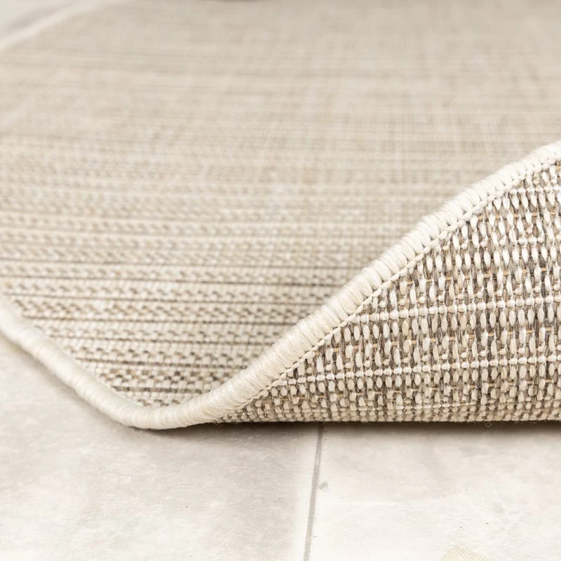 In- & Outdoor Jute Teppich Rund - Nomad Melange Creme