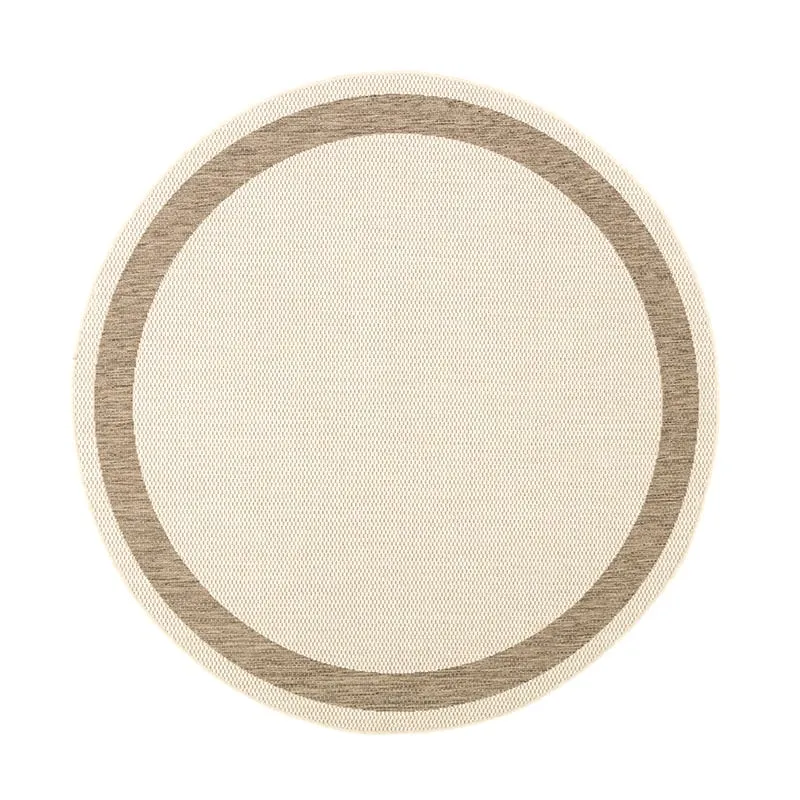 In- & Outdoor Jute Teppich Rund - Nomad Edge Creme