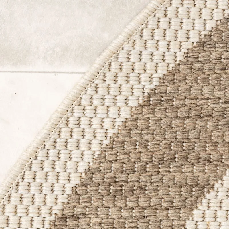 In- & Outdoor Jute Teppich Rund - Nomad Edge Creme