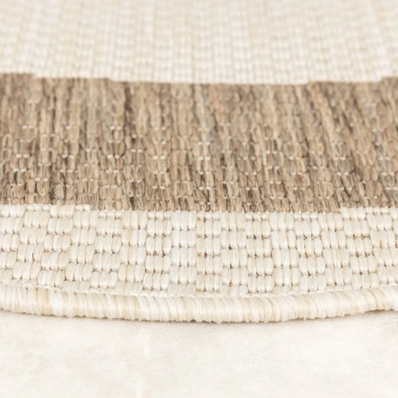 In- & Outdoor Jute Teppich Rund - Nomad Edge Creme