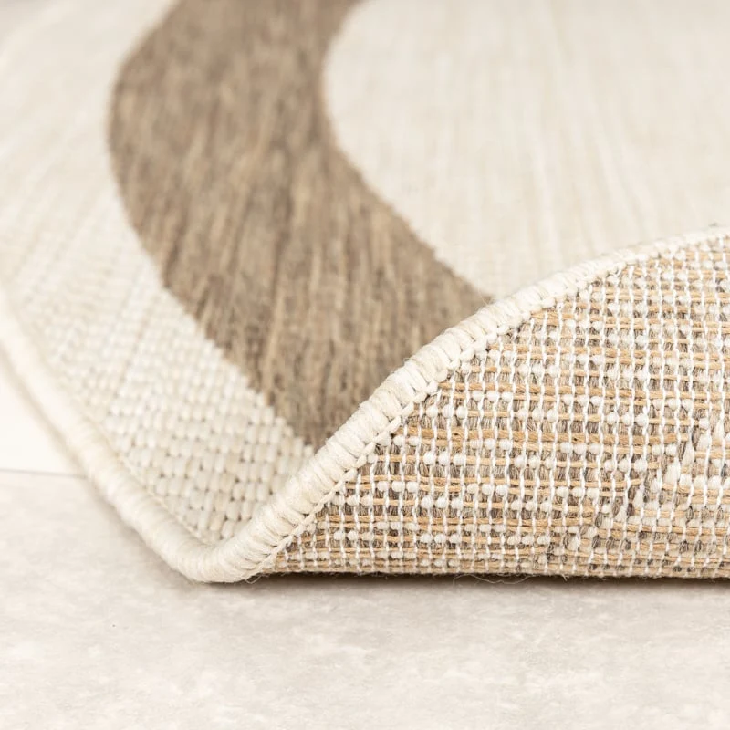 In- & Outdoor Jute Teppich Rund - Nomad Edge Creme