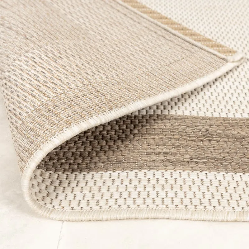 In- & Outdoor Jute Teppich Rund - Nomad Edge Creme