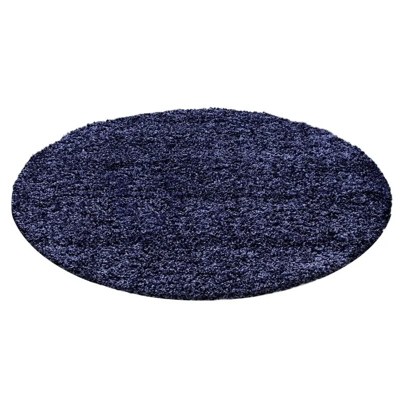 Hochflor Teppich Rund - Life Blau